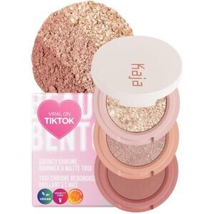 Kaja Beauty Bento Eyeshadow Trio –Blendable Matte, Shimmer&Glitter-0.14oz-PeachM